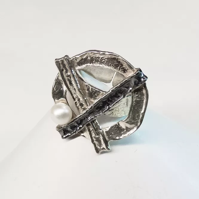 Anillo Plata Cruces Mix Perla