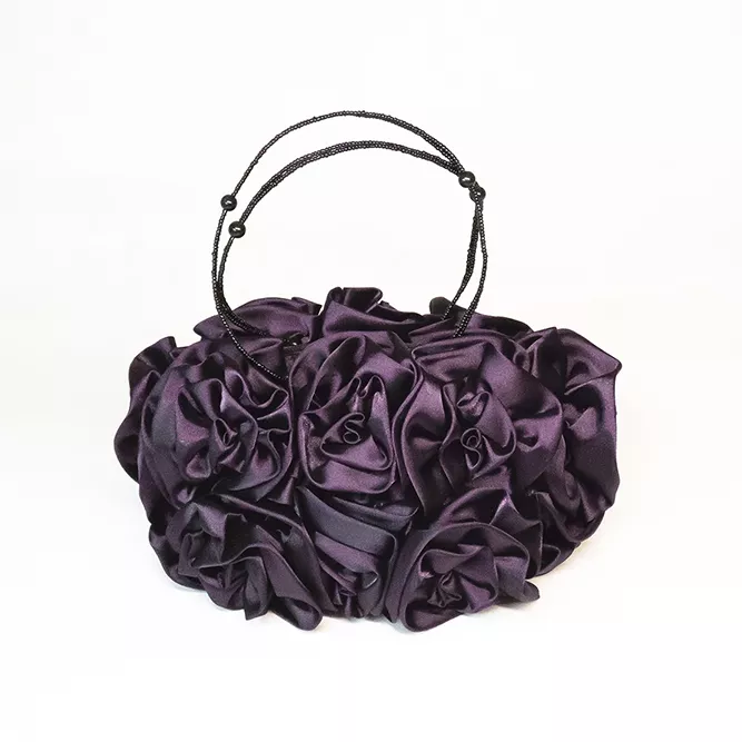 Bolso Joya Flores Seda Morado