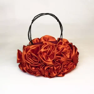 Bolso Joya Flores Seda Rojo