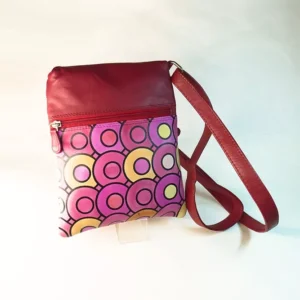 Bolso Piel Círculos Rojos