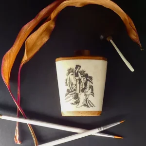 Botella de Hueso y Madera Grande