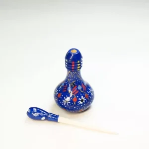 Botella Madera Azules/Rojos