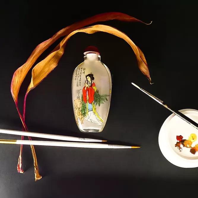 Botella Vidrio Geisa Rojo/Morado