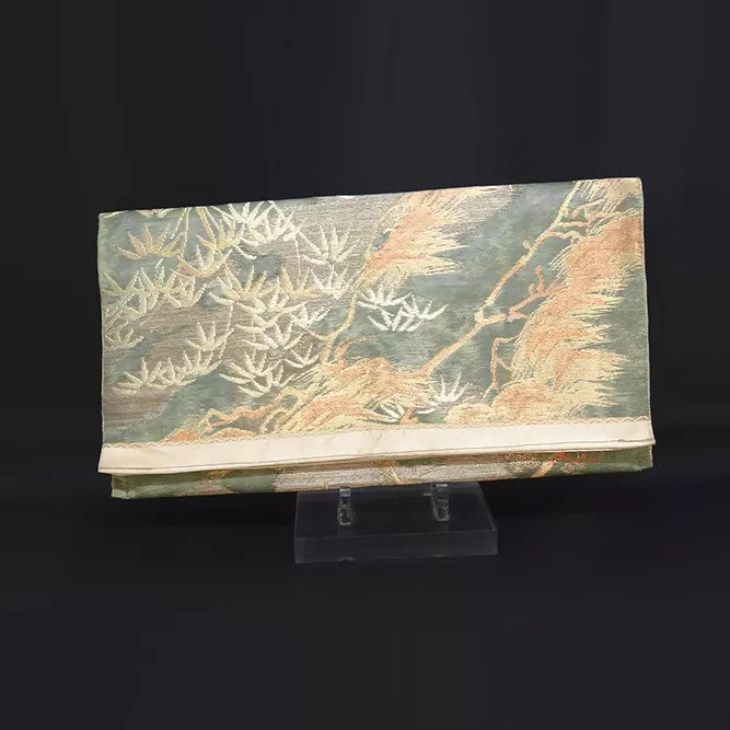 Cartera de Fiesta Bordada Verde y Ocres