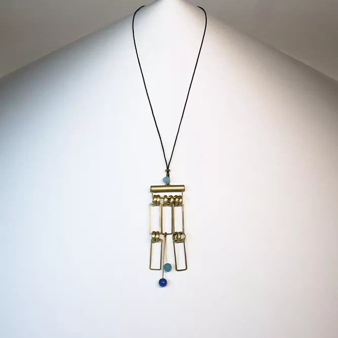 Colgante Ágatas Azul y Aguamarina