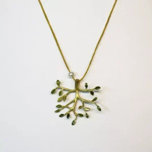 Colgante Árbol Verde Hilo Mostaza