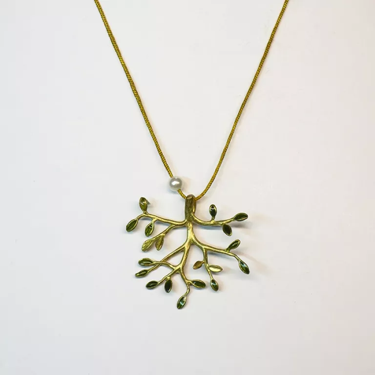 Colgante Árbol Verde Hilo Mostaza