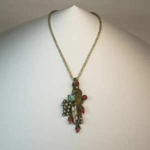 Colgante Bronce Caballito Ajustable Turquesa