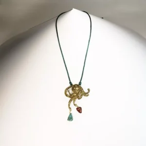 Colgante Único Pulpo Bronce Piedras