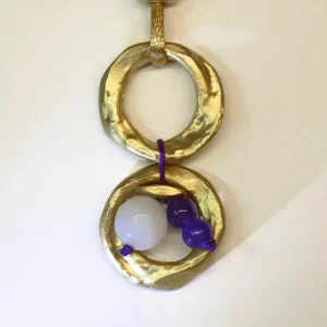 Colgante 2 Aros Ágata y Amatista