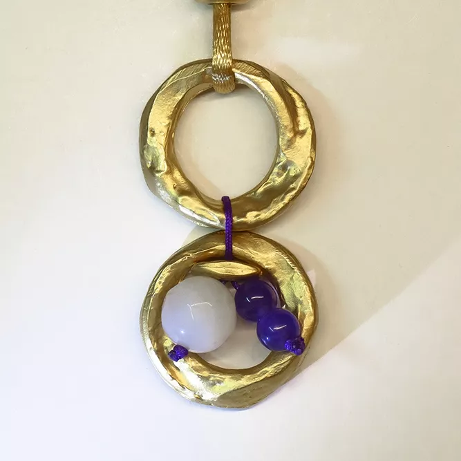 Colgante 2 Aros Ágata y Amatista