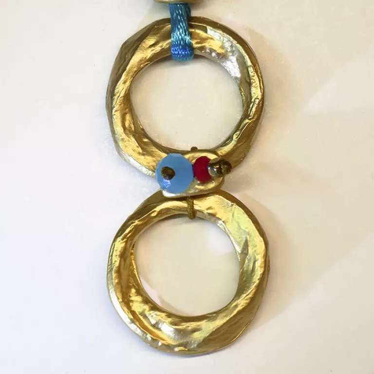 Colgante 2 Aros Aguamarina