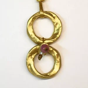 Colgante 2 Aros Rodocrosia y Perla