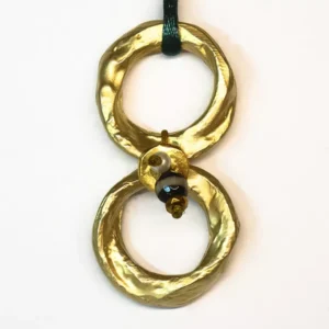 Colgante 2 Aros Ágata y Perla Japonesa