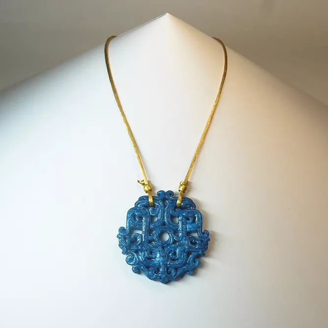 Colgante Jade Celosía Azul