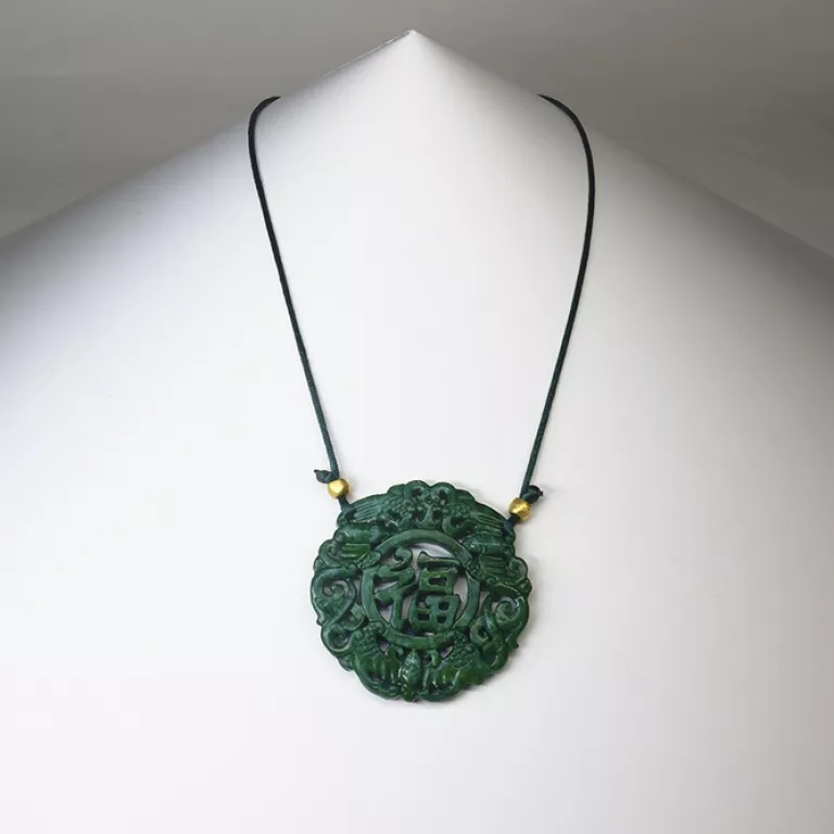 Colgante Jade Verde Cordón verde