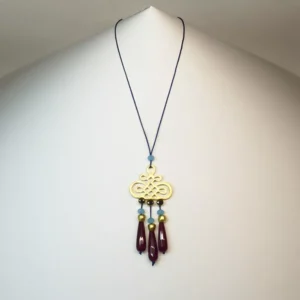 Colgante Modernista 3 Lagrimas Jade Granates