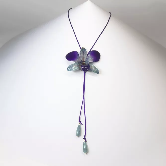 Colgante Orquídea Azul/Morado Lagrimas Angelita