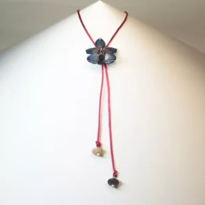 Colgante Orquídea Enana Azul/Morado Ágatas