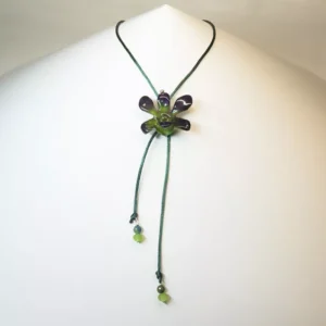 Colgante Orquídea Enana Verde/Morado