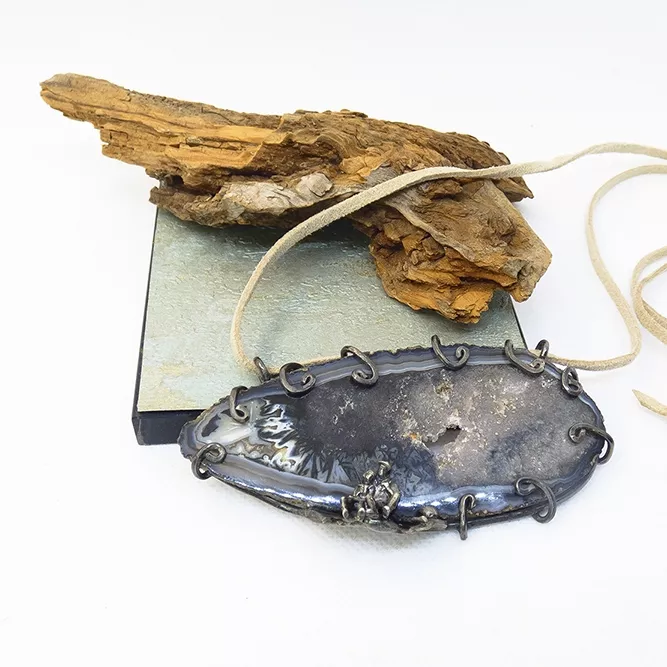 Colgante Único Plata oxidada Pareja