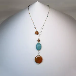 Collar/colgante Aida Plata Ágata de Fuego