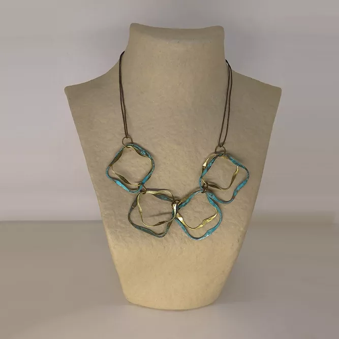 Collar Cobre Arandelas Cuadradas