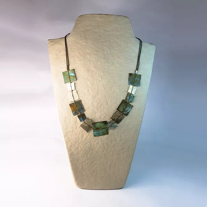 Collar Cobre Cuadrados