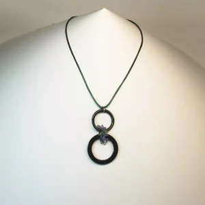 Colgante Plata Arandelas Ónix Swarovski