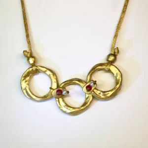 Collar 3 Aros Seda Oro