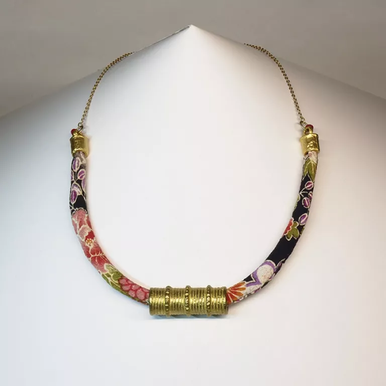 Collar 1 Tramo Bronce Africano Negro