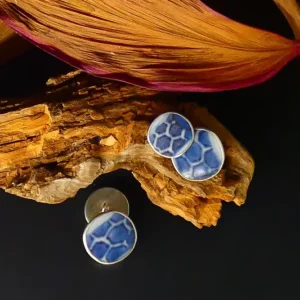 Gemelo Ming Redondo Eslabón de Cadena Azul