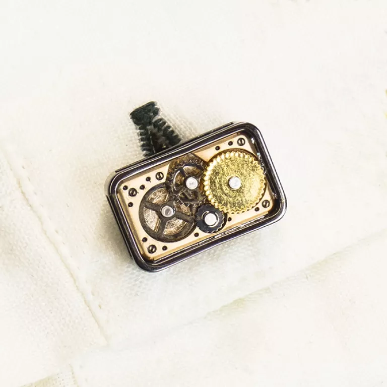 Gemelos Forma Reloj Rectangular Negro