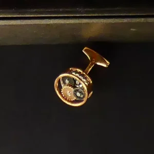 Gemelos Forma Reloj Redondo Oro Rosa