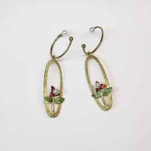 Pendiente Aro Flor Multiposición Perla