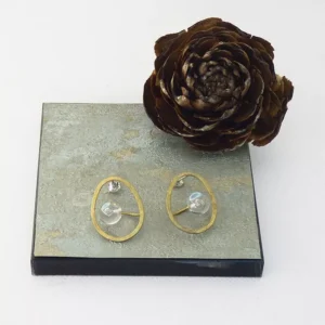 Pendiente Grande Bola Transparente