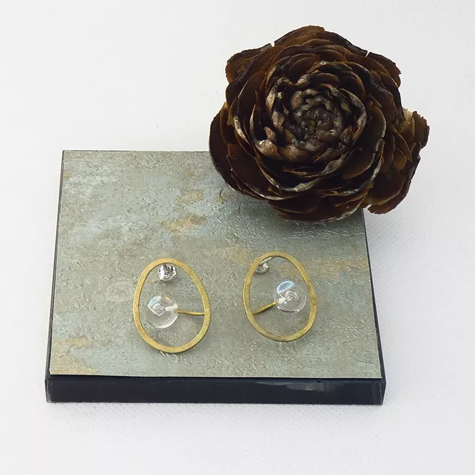 Pendiente Grande Bola Transparente