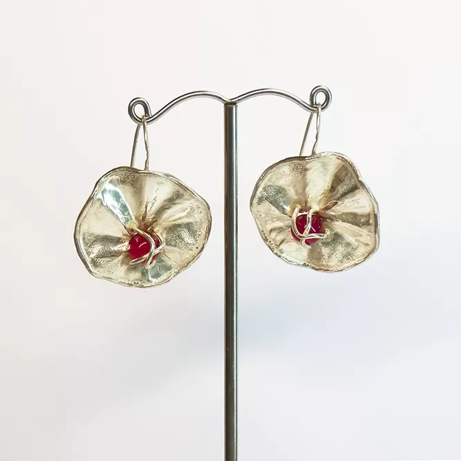 Pendientes Abanico Granate