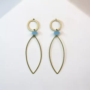 Pendiente Aro Óvalo Agumarina