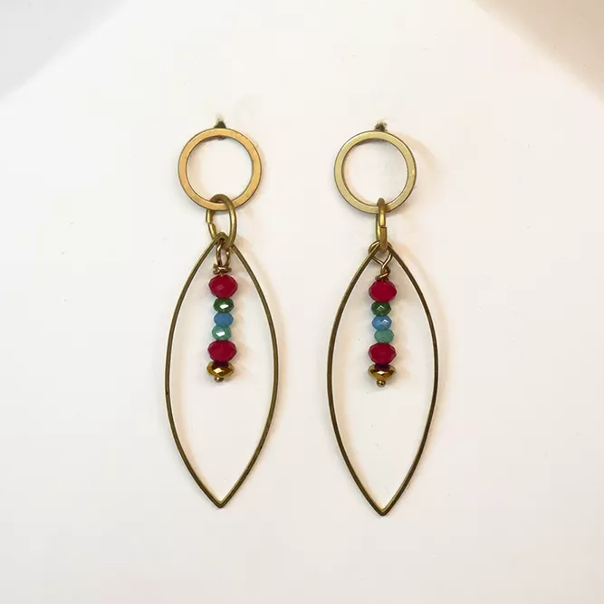 Pendiente Aro Óvalo Multicolor