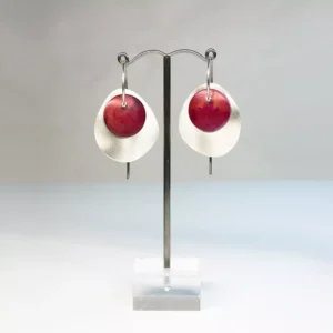 Pendientes Chiara Plata y Cobre Rojo