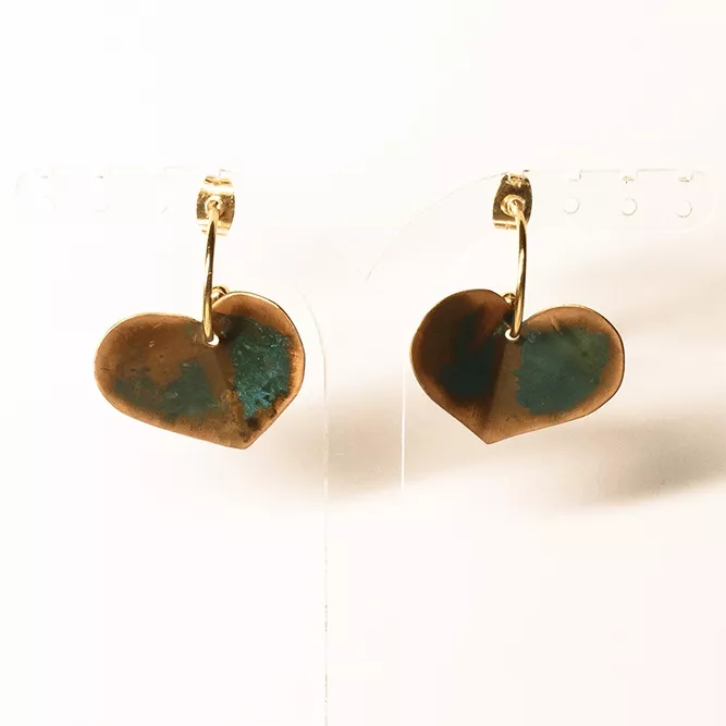 Pendientes Cobre Corazón
