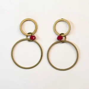 Pendientes 2 Aros Rojo