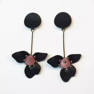 Pendientes Flor Acero Rodocrosia