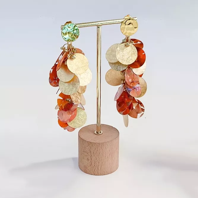 Pendientes Hortensias Naturales Coral