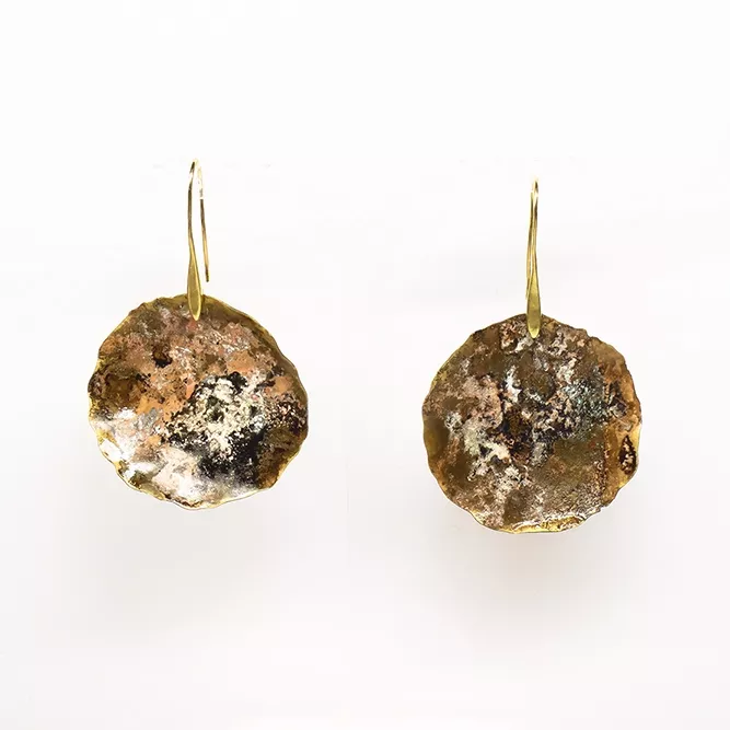 Pendiente Latón Chapa Redonda Grande