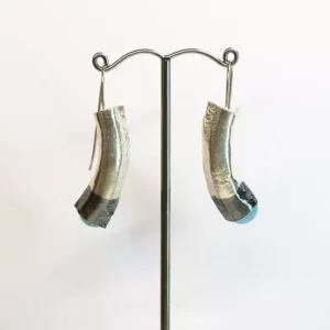 Pendientes Plata Media Caña Ágata Azul