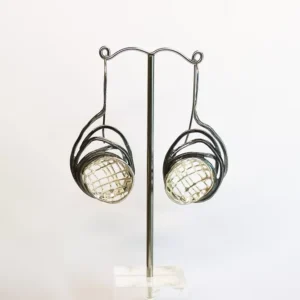 Pendientes Plata Semiesfera Celosía