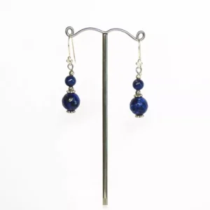 Pendientes Plata Tibetana y Bola Lapislázuli