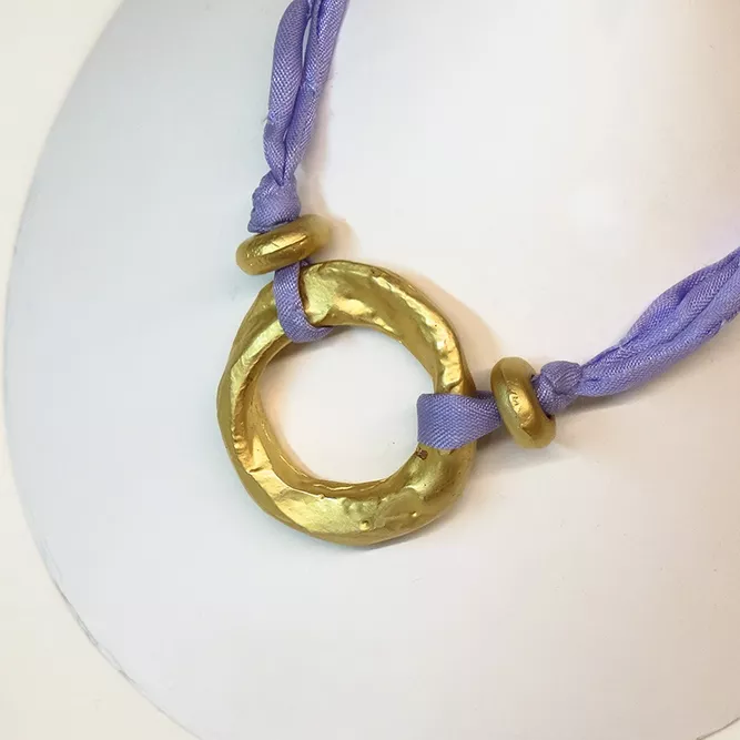 Pulsera 1 Aro Seda Lila